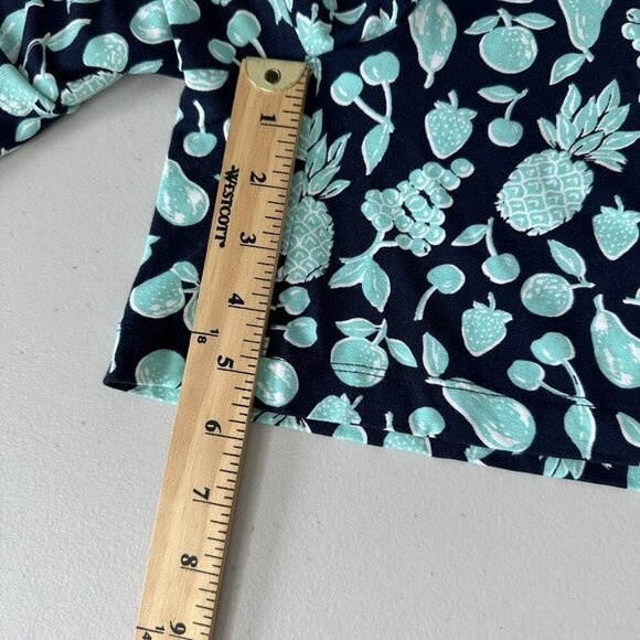 J Jill Wearever Shorts Size M Blue Fruit Print Pull On Pockets - Picture 7 of 11